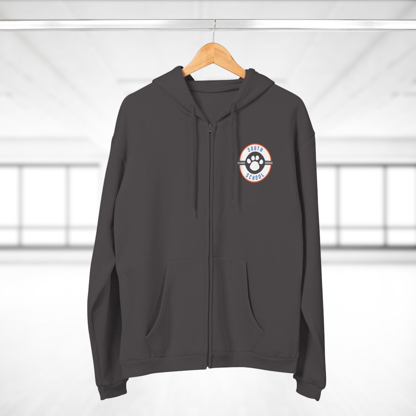 Adult Hooded Zip Sweatshirt, South Tiger Paw (Multiple Colors Available)