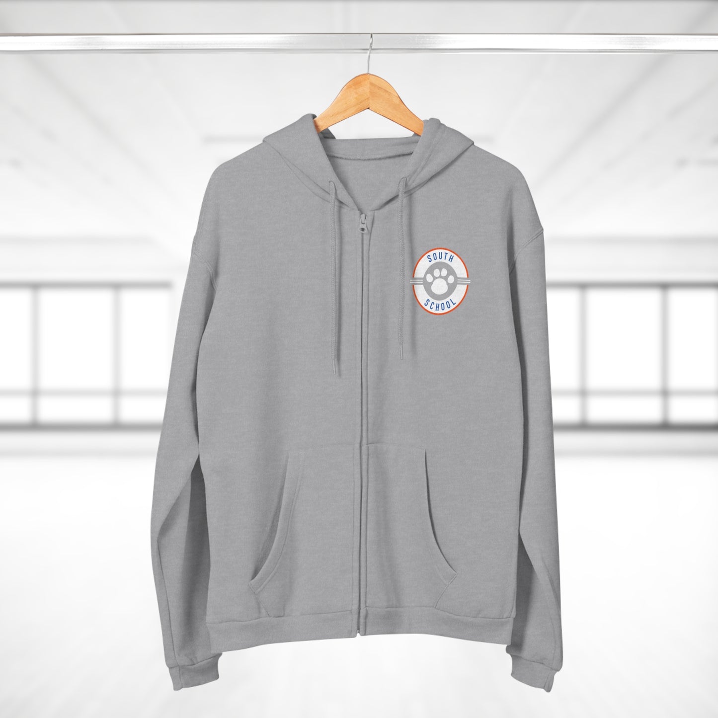 Adult Hooded Zip Sweatshirt, South Tiger Paw (Multiple Colors Available)