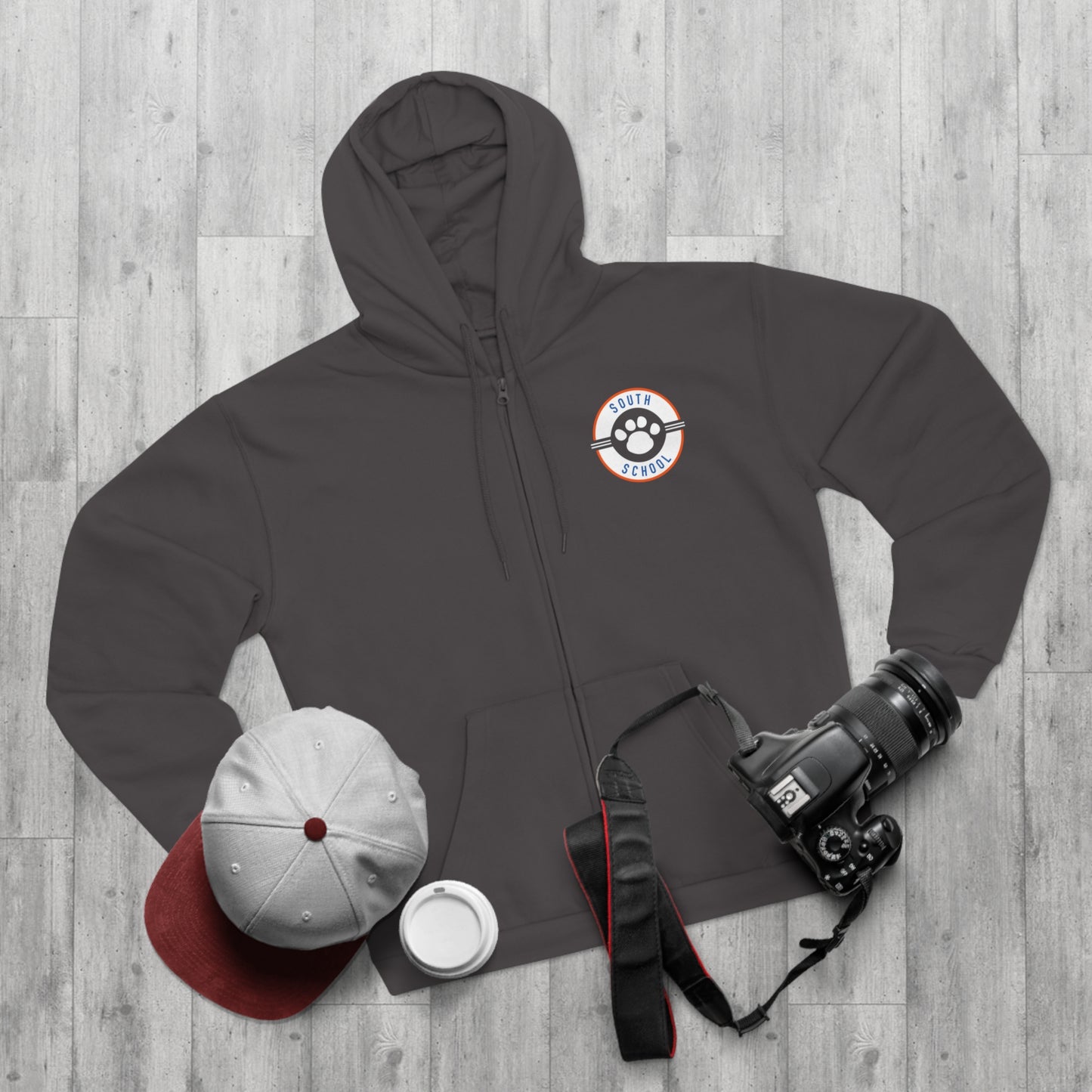 Adult Hooded Zip Sweatshirt, South Tiger Paw (Multiple Colors Available)