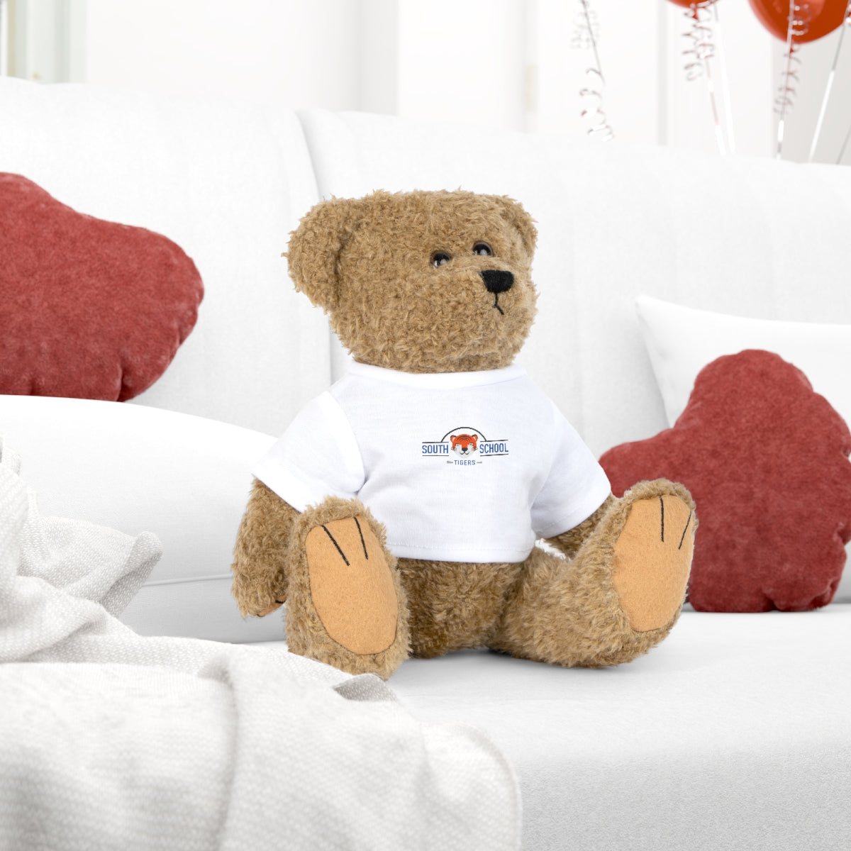 Plush Toy in Tiger Wear Classic Tee 8” (Bear, Bunny, Elephant, or Sheep)