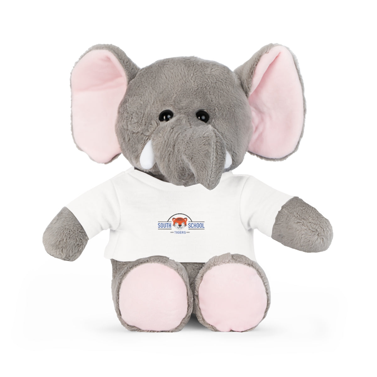 Plush Toy in Tiger Wear Classic Tee 8” (Bear, Bunny, Elephant, or Sheep)