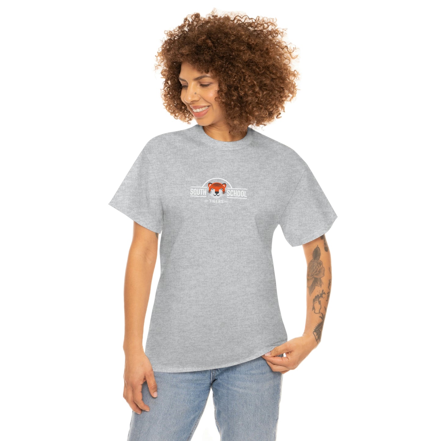 Adult Heavy Cotton Tee, South Tiger Classic (Multiple Colors Available)