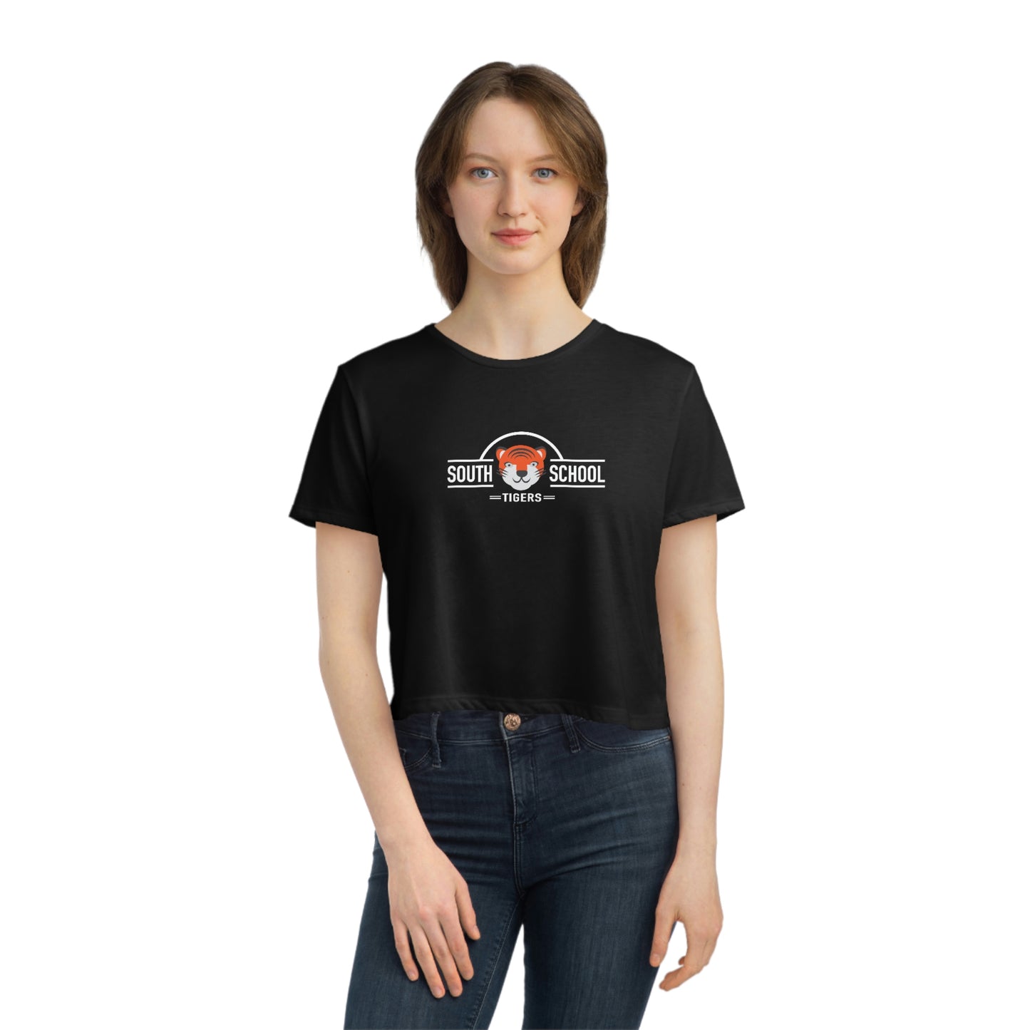 Women's Flowy Cropped Tee, South Tiger Classic (Multiple Colors Available)