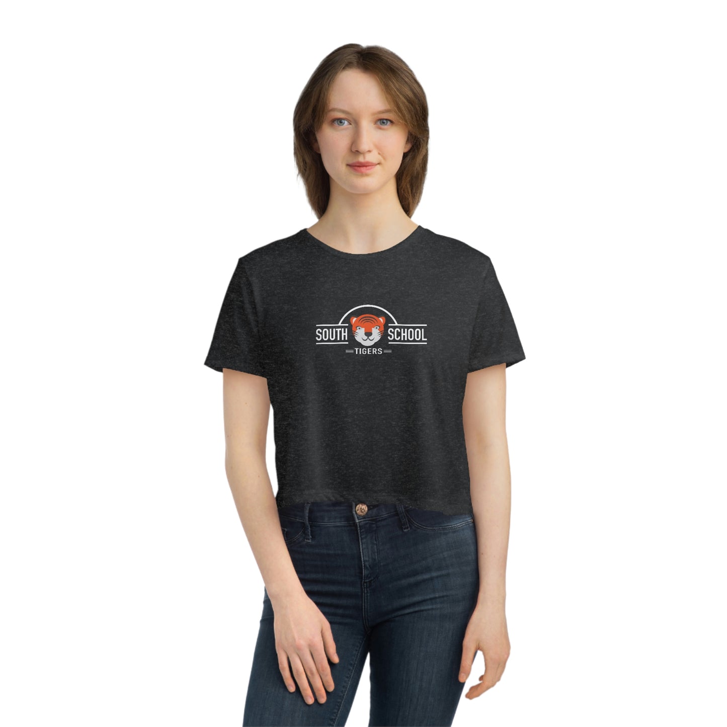 Women's Flowy Cropped Tee, South Tiger Classic (Multiple Colors Available)