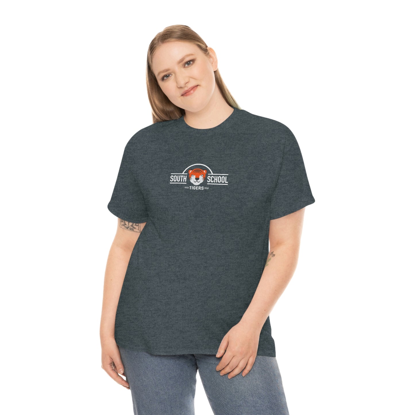 Adult Heavy Cotton Tee, South Tiger Classic (Multiple Colors Available)