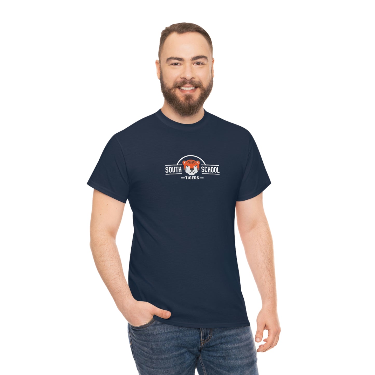 Adult Heavy Cotton Tee, South Tiger Classic (Multiple Colors Available)