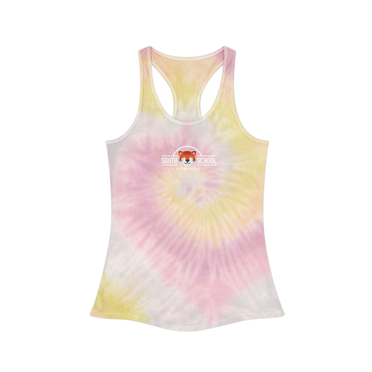 Women's Tie Dye Racerback Tank Top, South Tiger Classic (Multiple Colors Available)