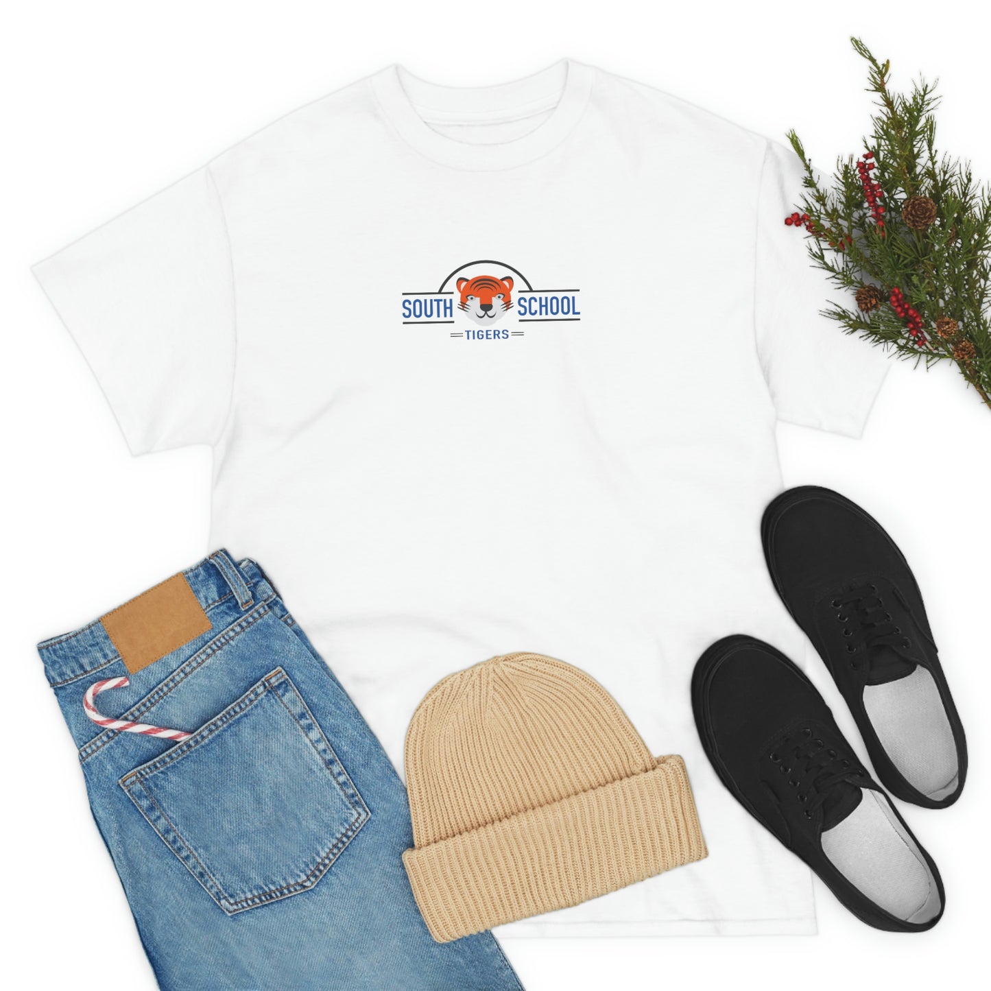 Adult Heavy Cotton Tee, South Tiger Classic (Multiple Colors Available)