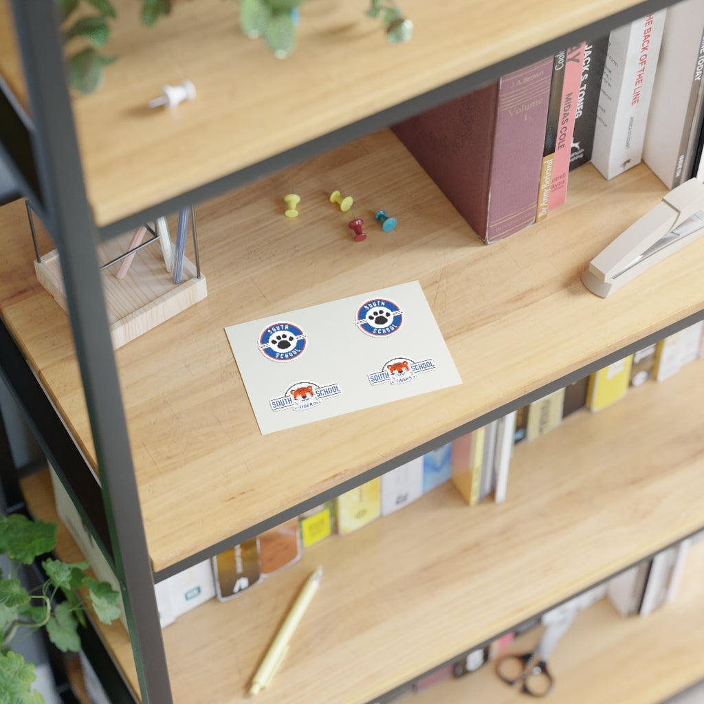 South Tiger Sticker Sheets Water-Resistant (White, holographic & transparent available)
