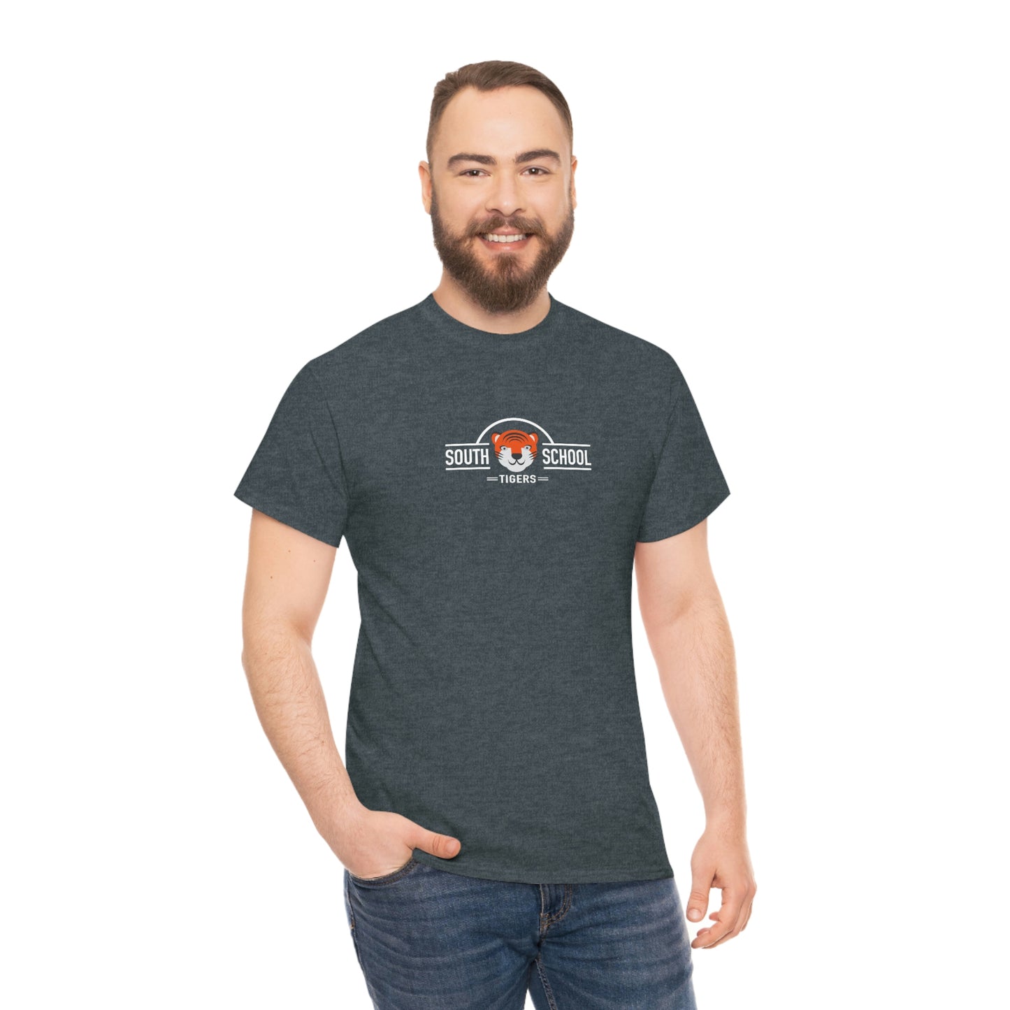 Adult Heavy Cotton Tee, South Tiger Classic (Multiple Colors Available)