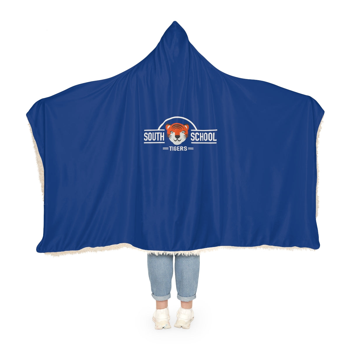 Sherpa Lined Hooded Blanket, South Tiger Classic