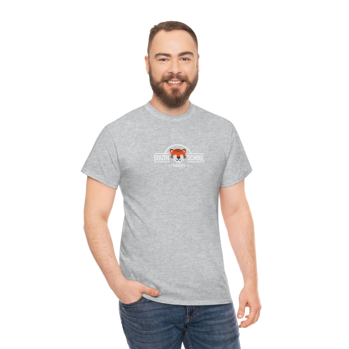 Adult Heavy Cotton Tee, South Tiger Classic (Multiple Colors Available)