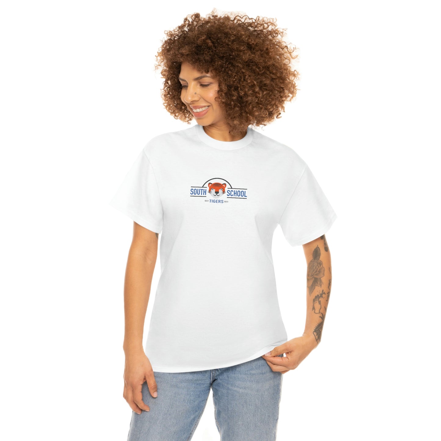 Adult Heavy Cotton Tee, South Tiger Classic (Multiple Colors Available)
