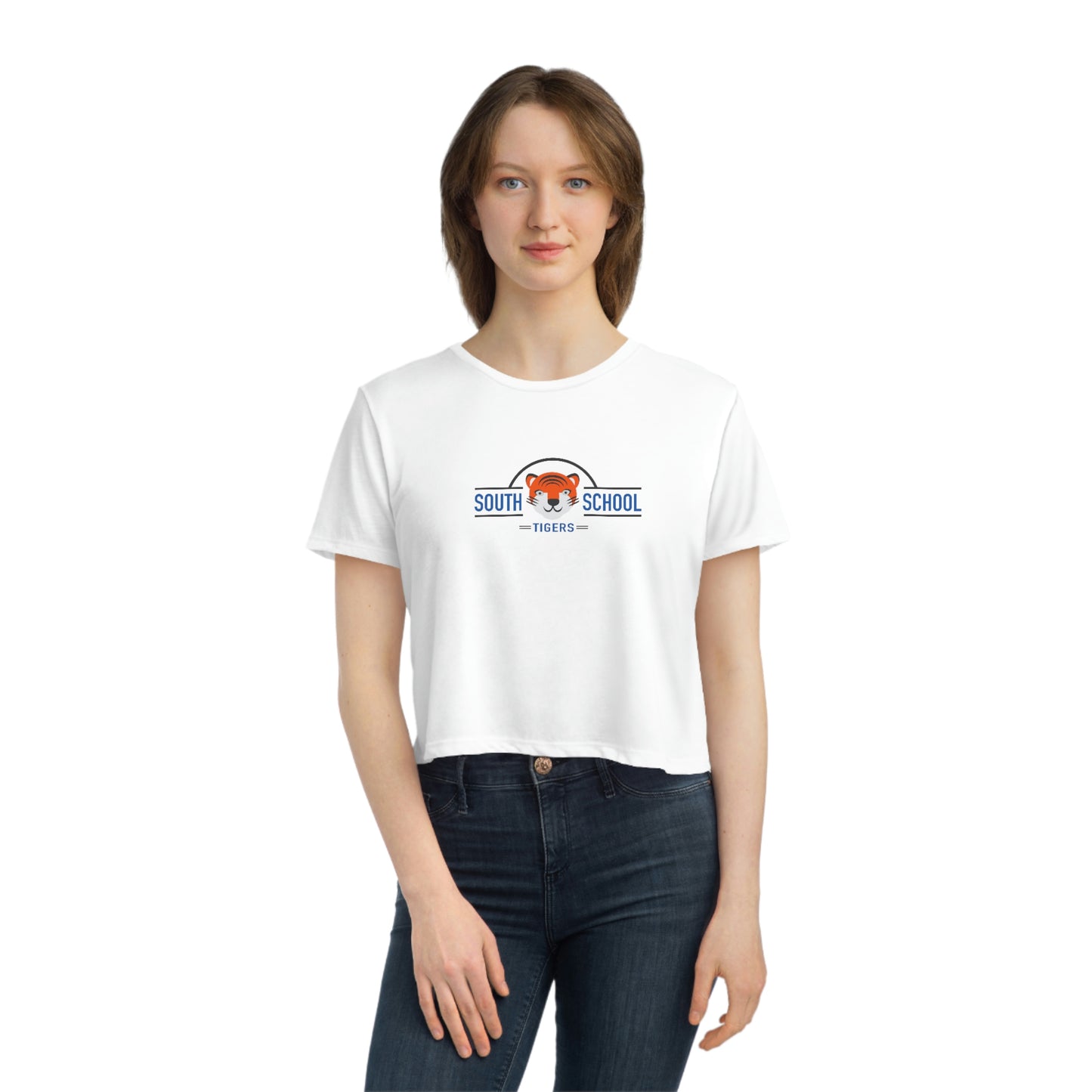 Women's Flowy Cropped Tee, South Tiger Classic (Multiple Colors Available)