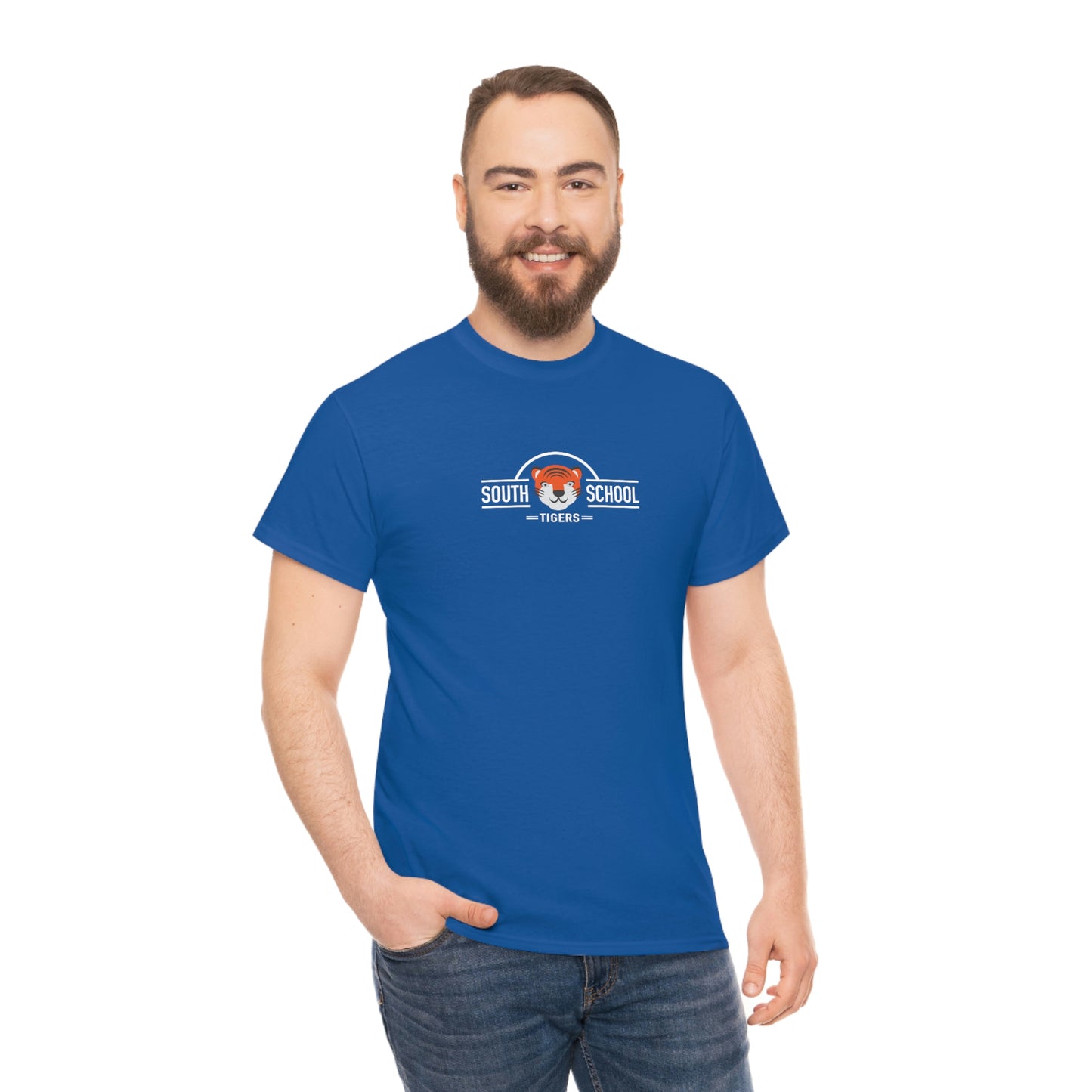 Adult Heavy Cotton Tee, South Tiger Classic (Multiple Colors Available)