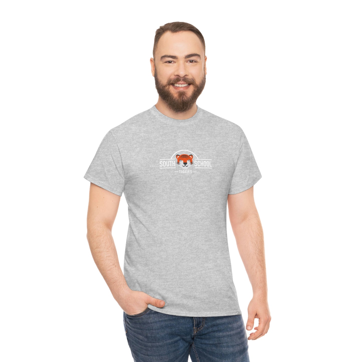 Adult Heavy Cotton Tee, South Tiger Classic (Multiple Colors Available)