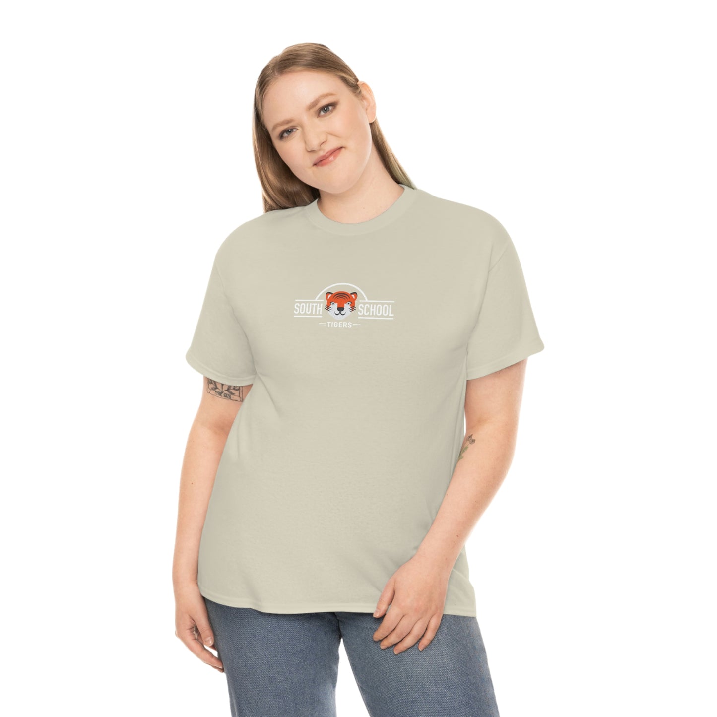 Adult Heavy Cotton Tee, South Tiger Classic (Multiple Colors Available)