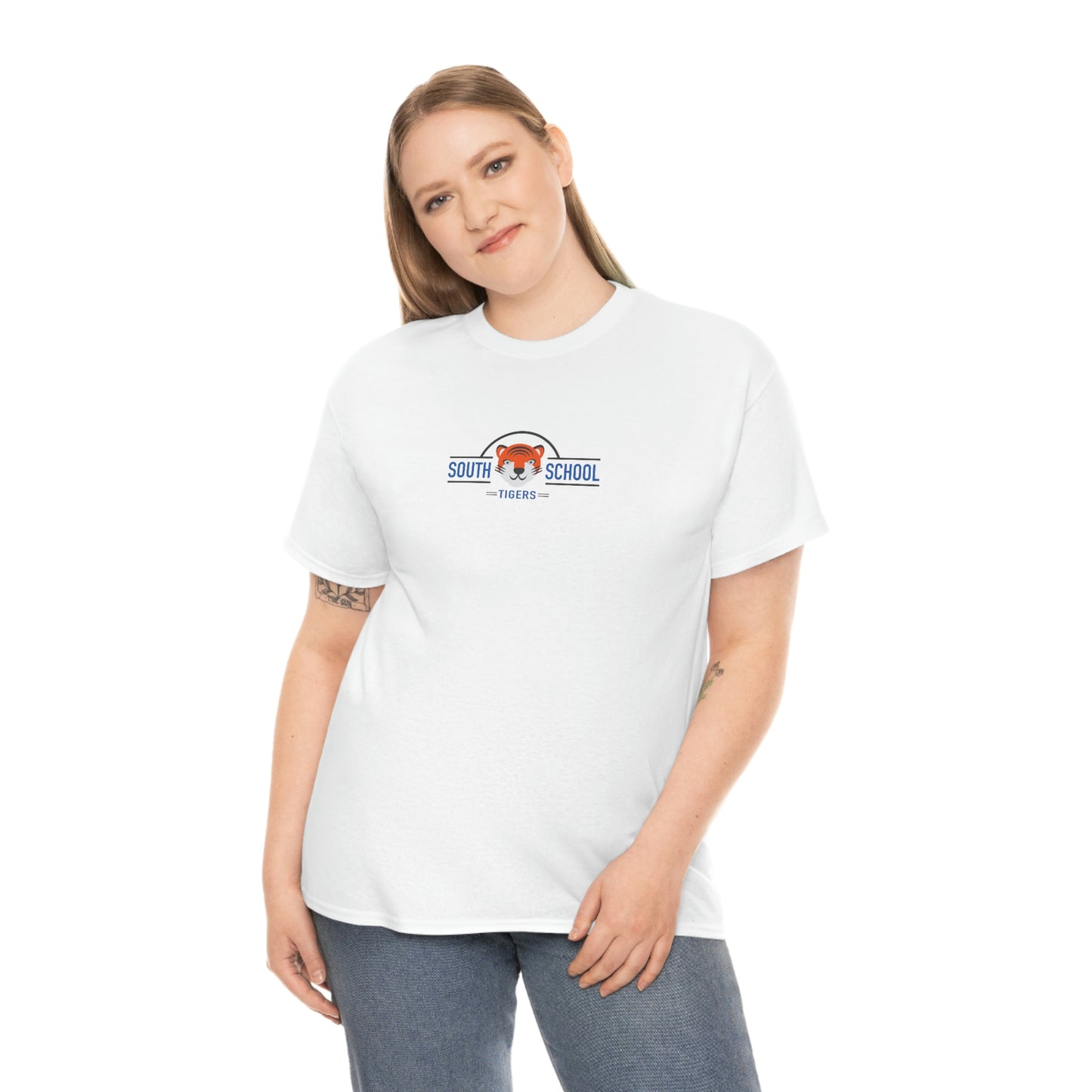 Adult Heavy Cotton Tee, South Tiger Classic (Multiple Colors Available)