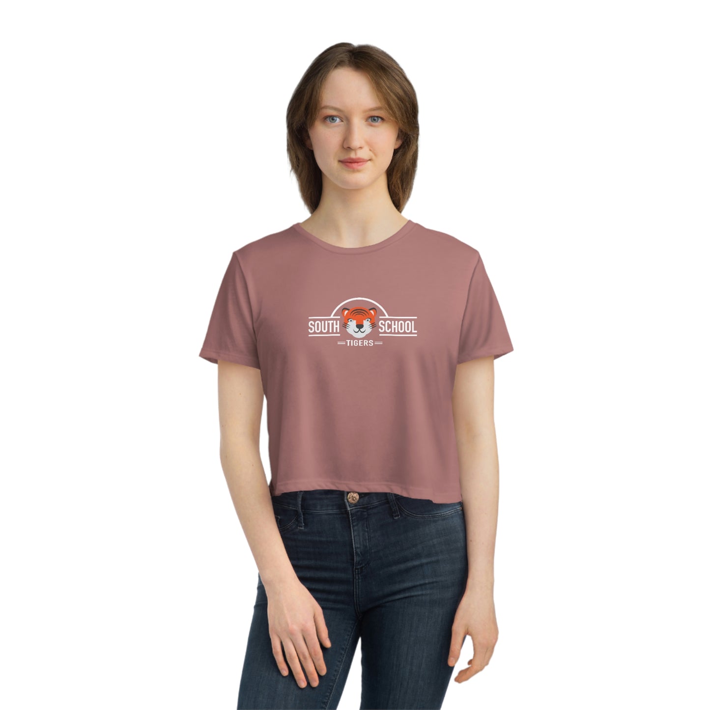 Women's Flowy Cropped Tee, South Tiger Classic (Multiple Colors Available)