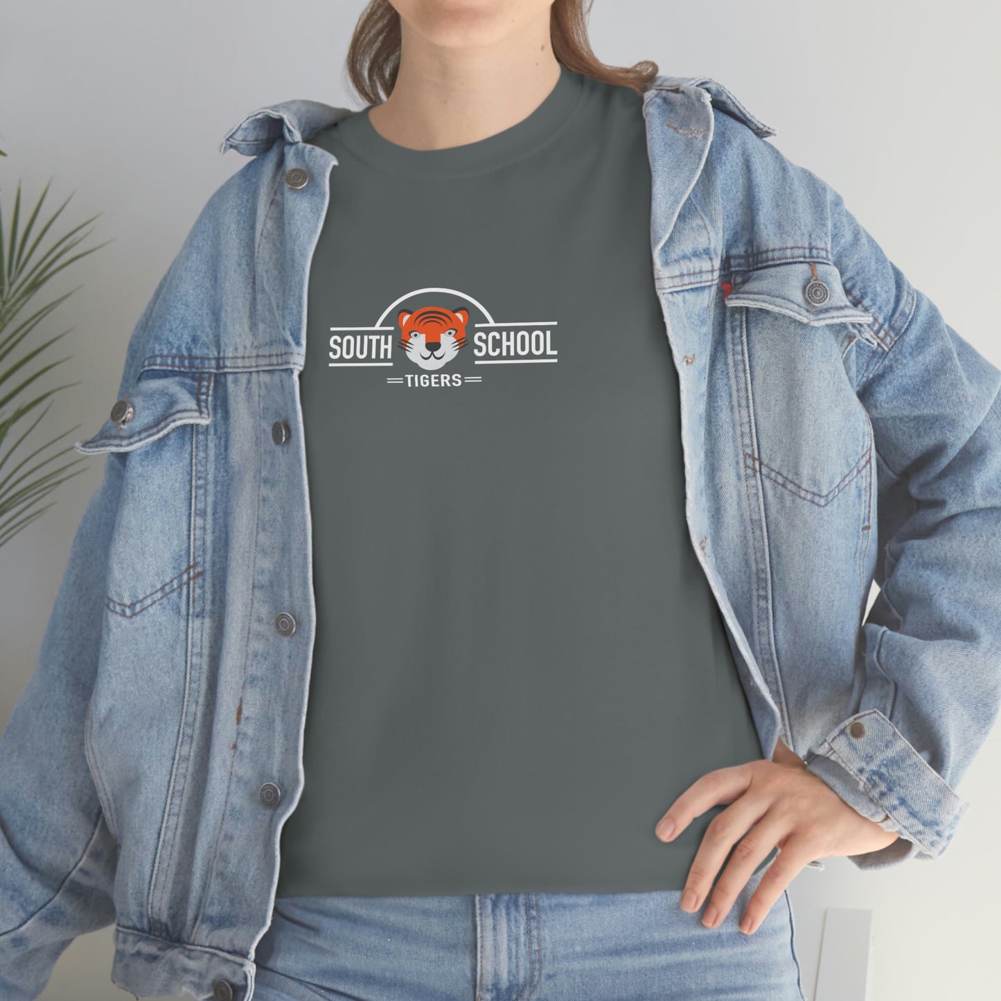 Adult Heavy Cotton Tee, South Tiger Classic (Multiple Colors Available)