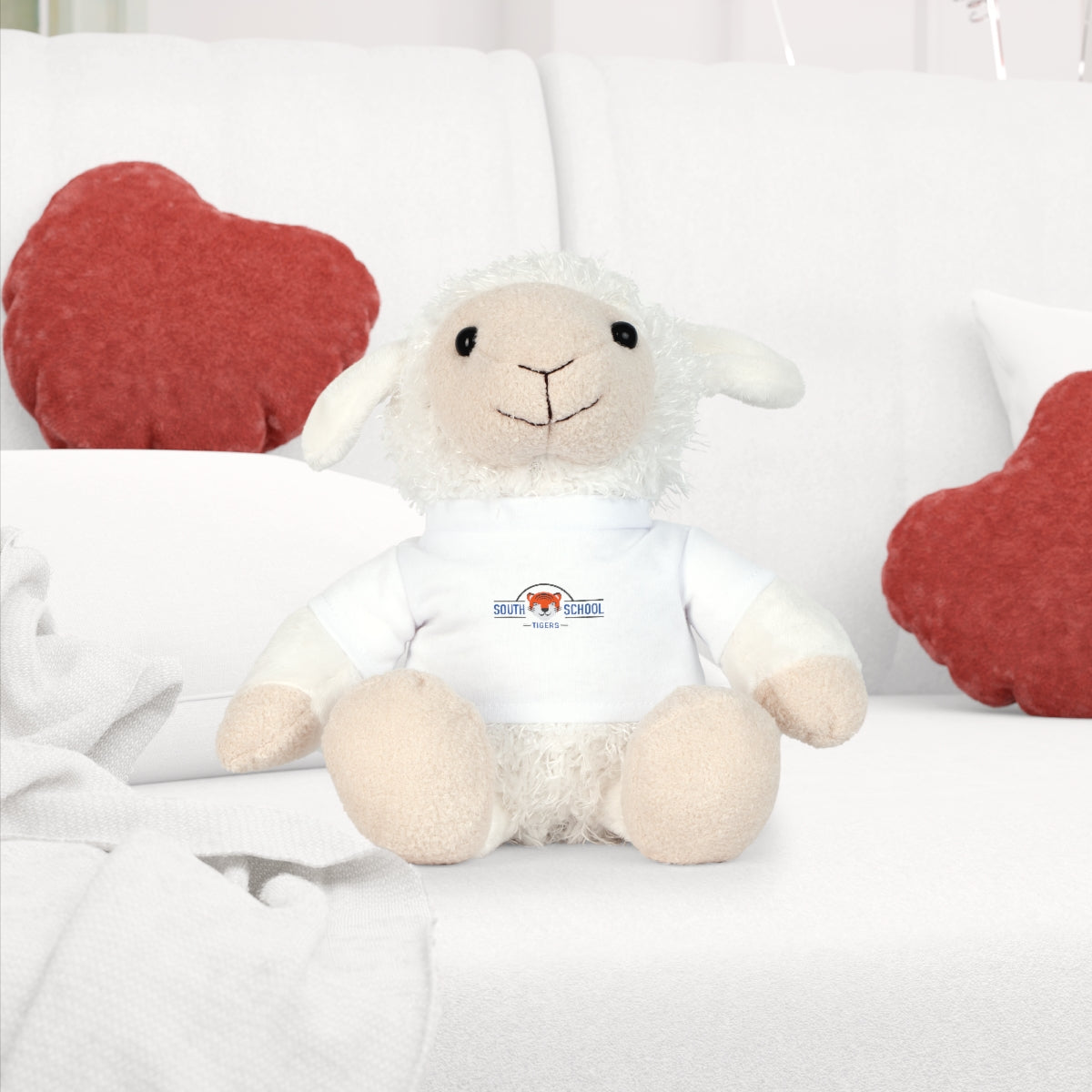 Plush Toy in Tiger Wear Classic Tee 8” (Bear, Bunny, Elephant, or Sheep)