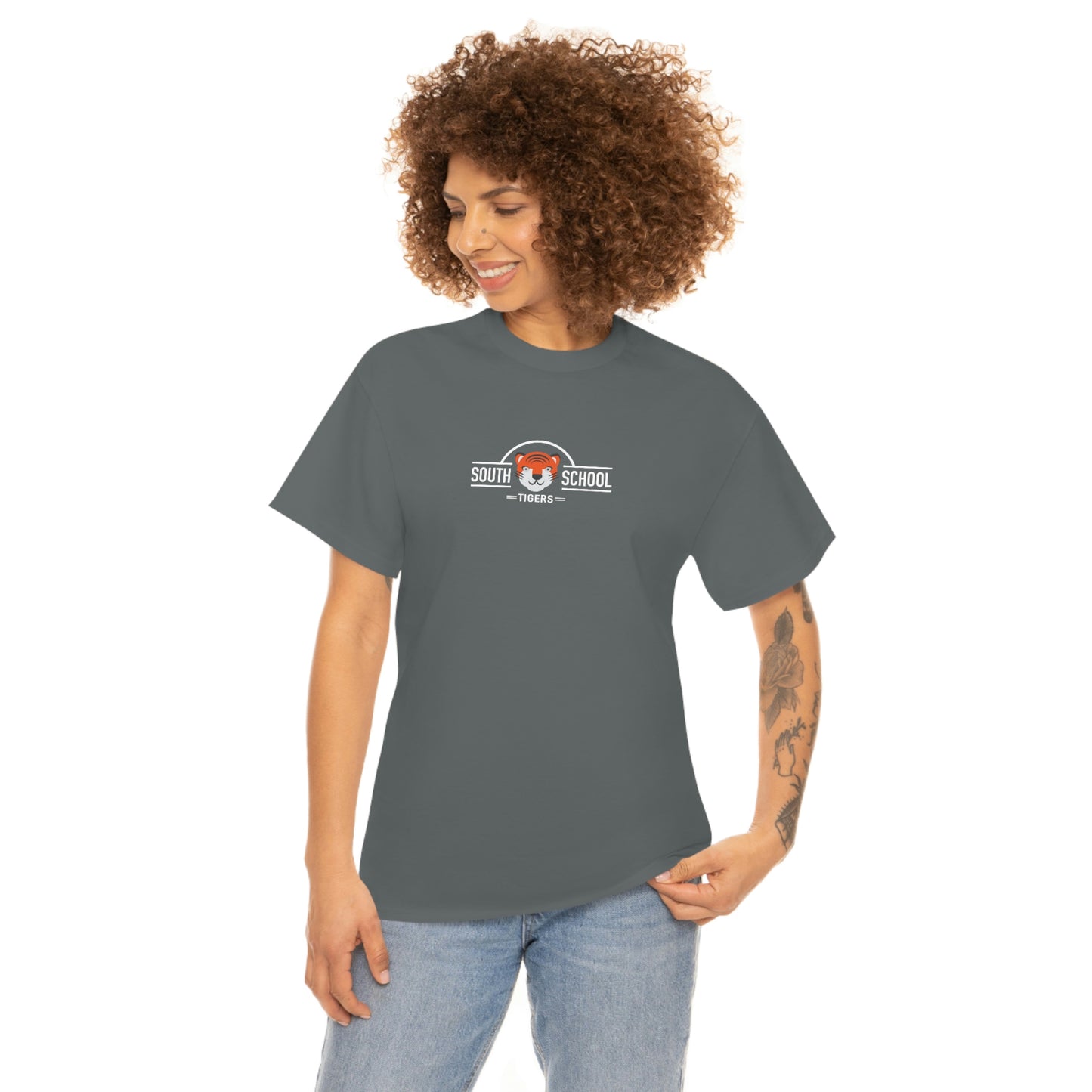 Adult Heavy Cotton Tee, South Tiger Classic (Multiple Colors Available)