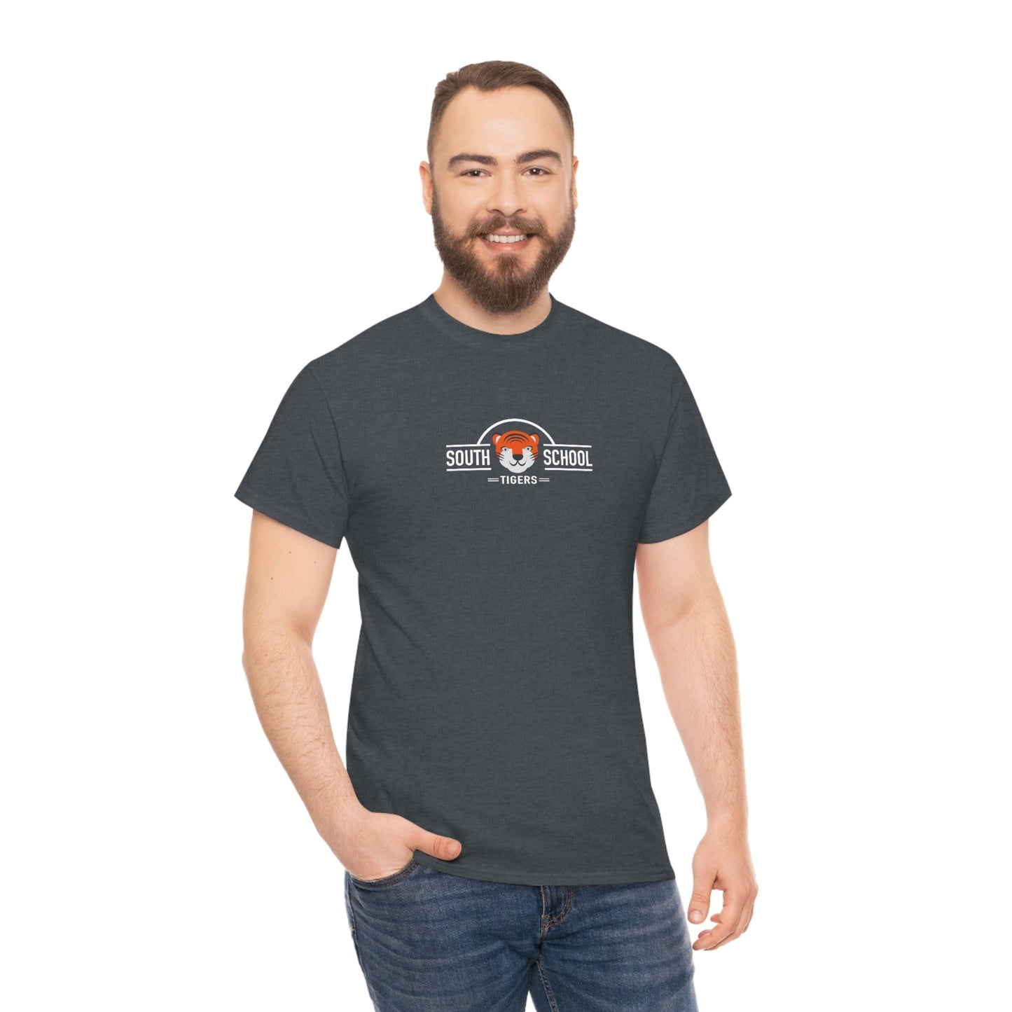 Adult Heavy Cotton Tee, South Tiger Classic (Multiple Colors Available)