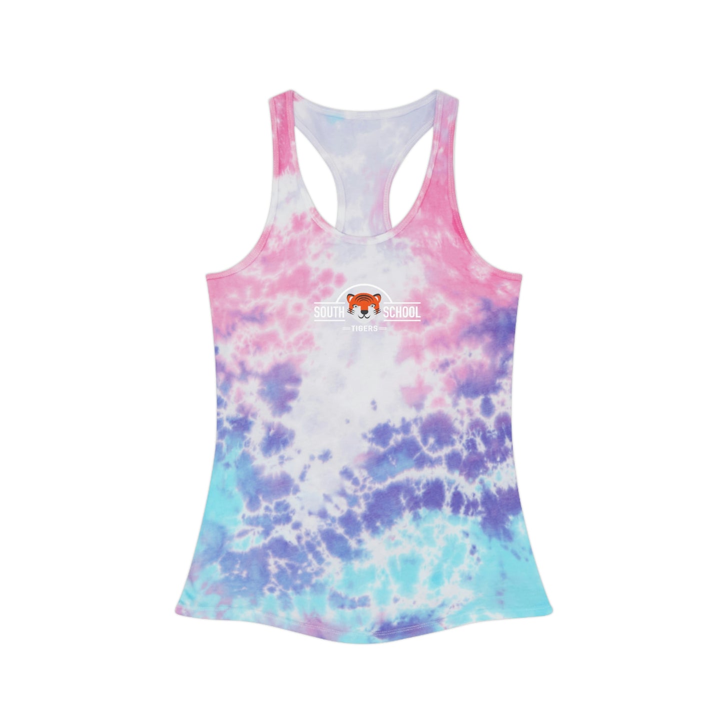 Women's Tie Dye Racerback Tank Top, South Tiger Classic (Multiple Colors Available)