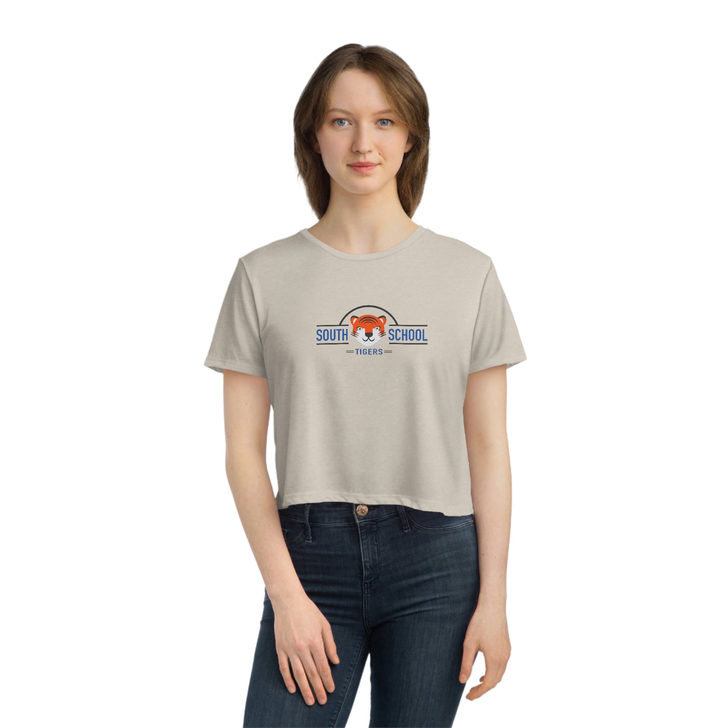 Women's Flowy Cropped Tee, South Tiger Classic (Multiple Colors Available)