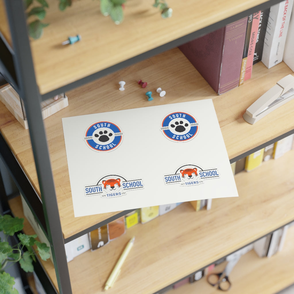 South Tiger Sticker Sheets Water-Resistant (White, holographic & transparent available)