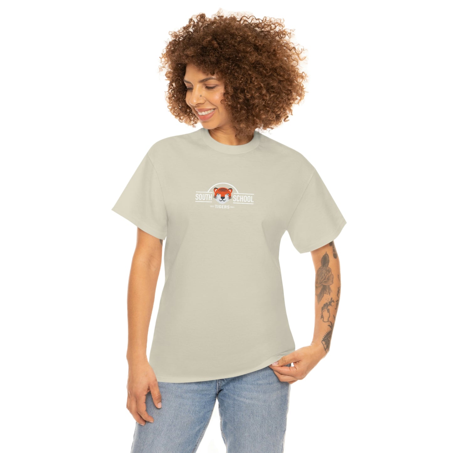 Adult Heavy Cotton Tee, South Tiger Classic (Multiple Colors Available)