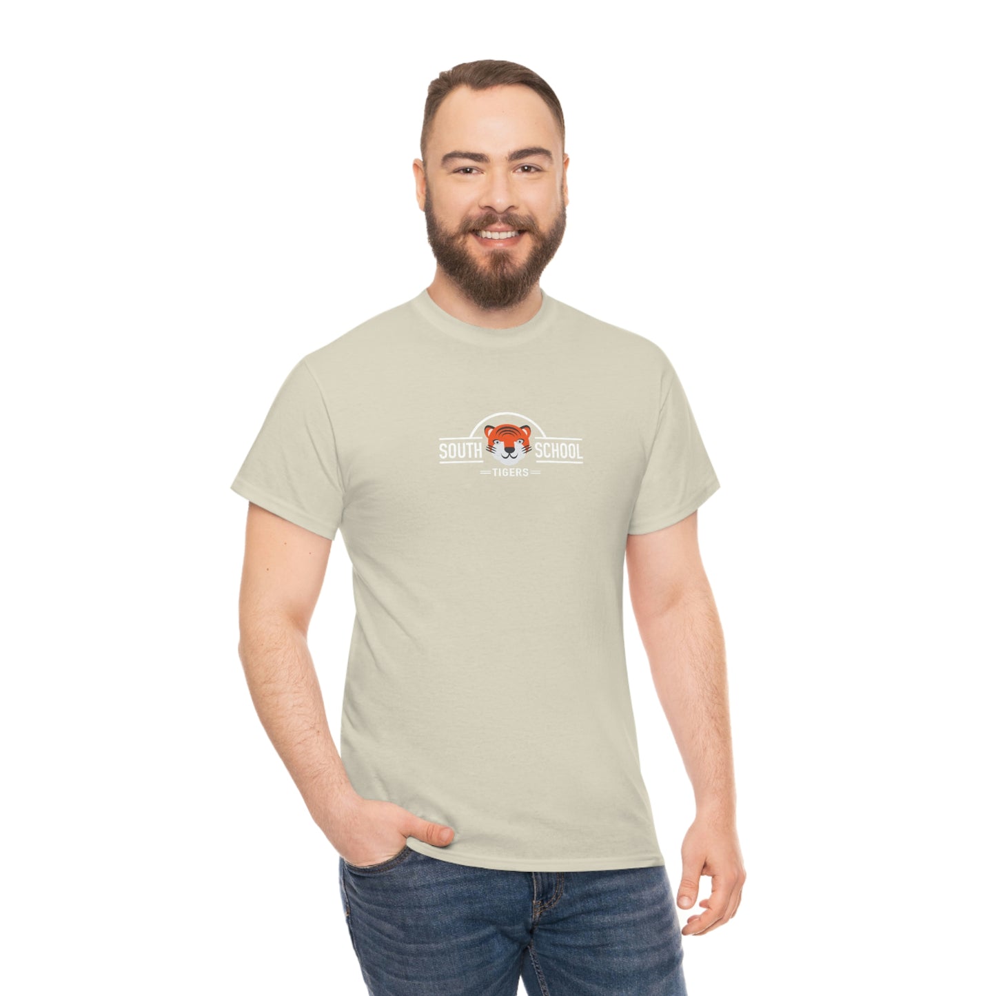 Adult Heavy Cotton Tee, South Tiger Classic (Multiple Colors Available)